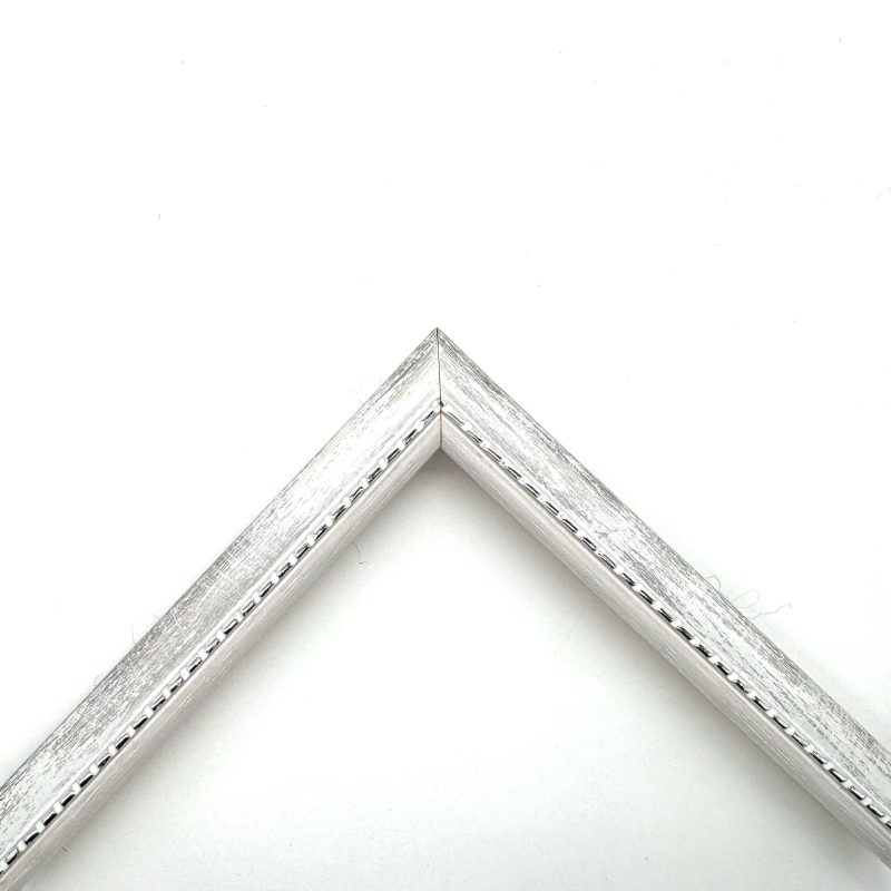 Cornice colorato pellicola pastellato bianco-argento  art. 050AB777
