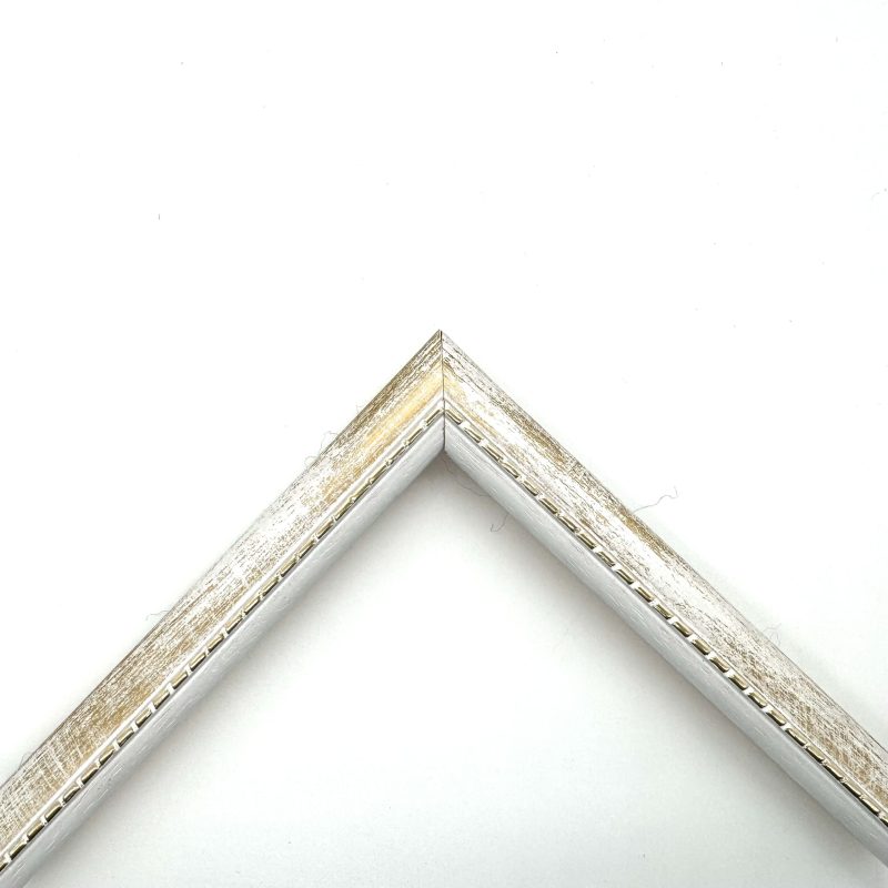 Cornice colorato pellicola pastellato bianco-oro  art. 050AB778