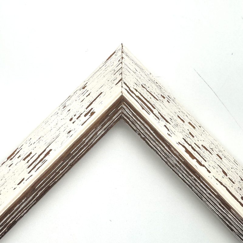 Cornice  graffiata shabby bianco-marrone  art. 223RFB623