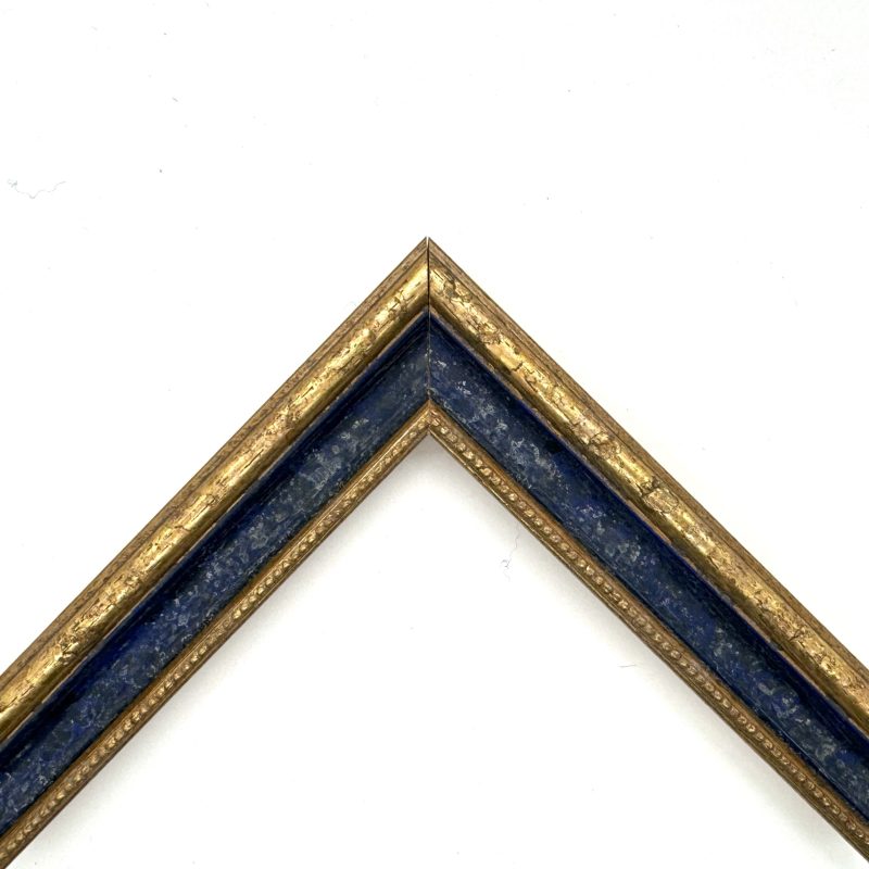 Cornice  oro macchina pastellato blu-oro  art. 549552